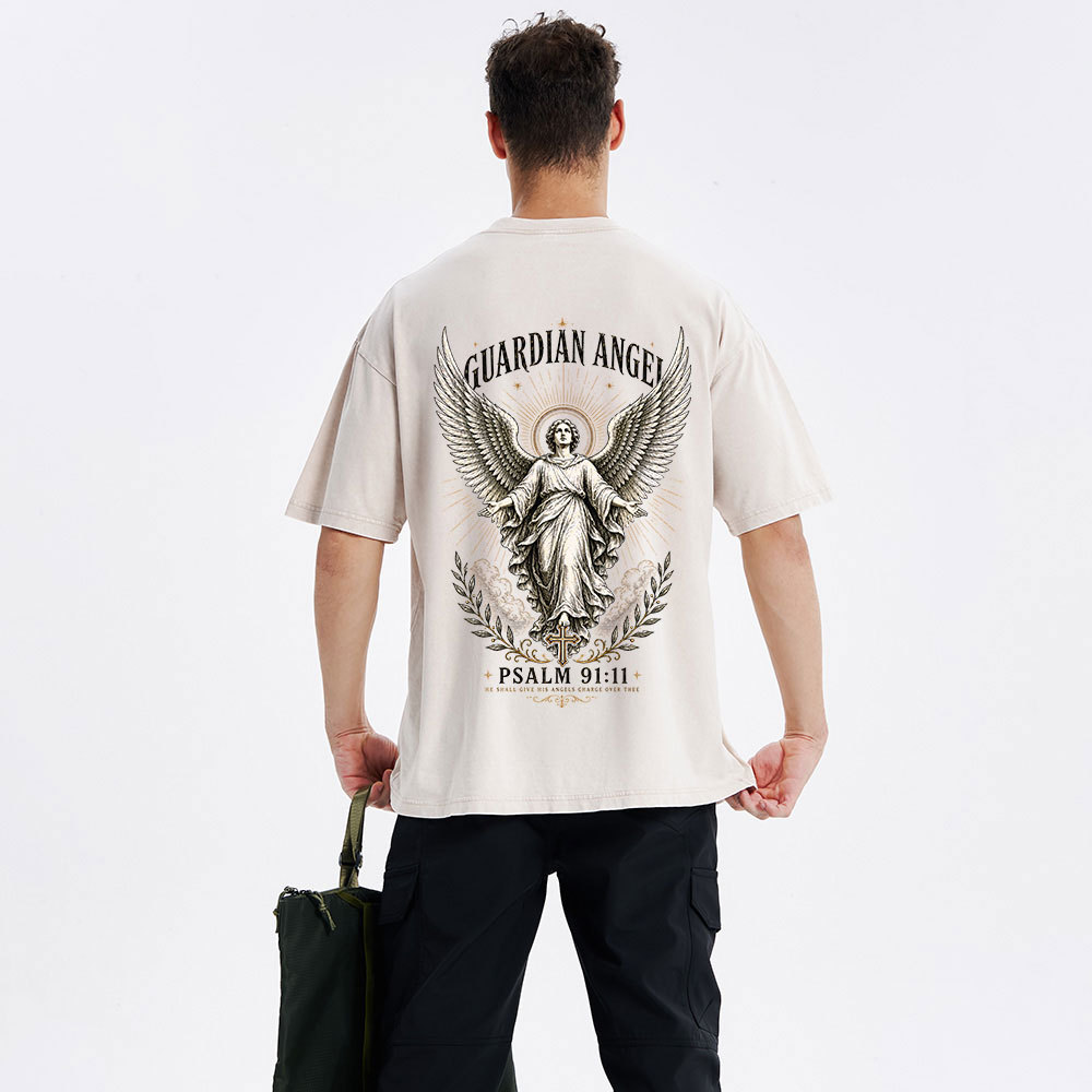 Guardian Angel Christian Washed T-Shirt