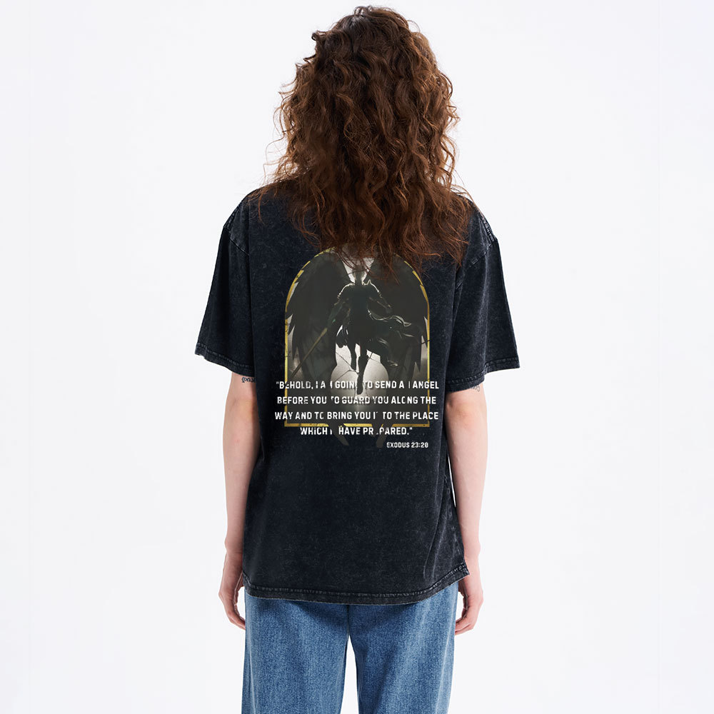 Guardian Angel Christian Washed T-Shirt