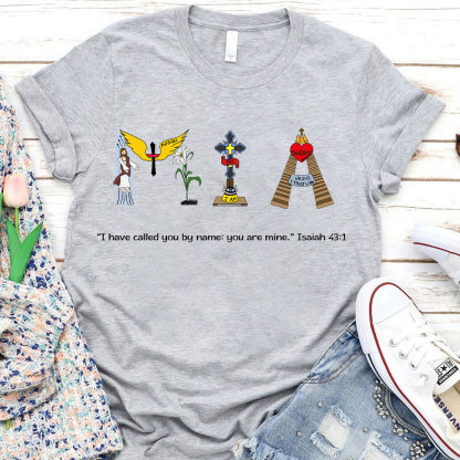 GuidingCross Original Design Personalized Name Biblical Alphabet Christian T-Shirt