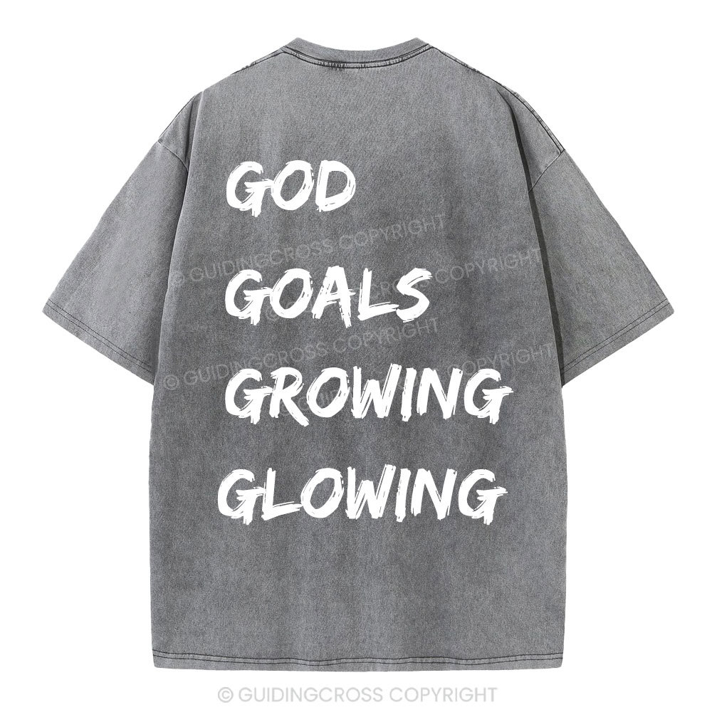 Gym With God Will Be Glowing Christian Washed T-Shirt