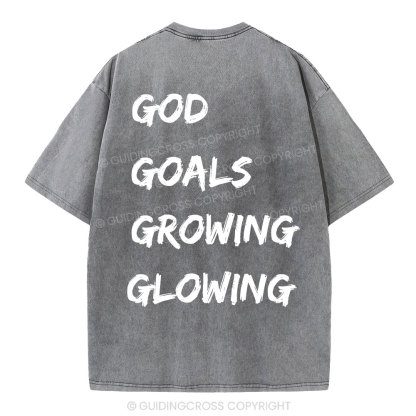 Gym With God Will Be Glowing Christian Washed T-Shirt