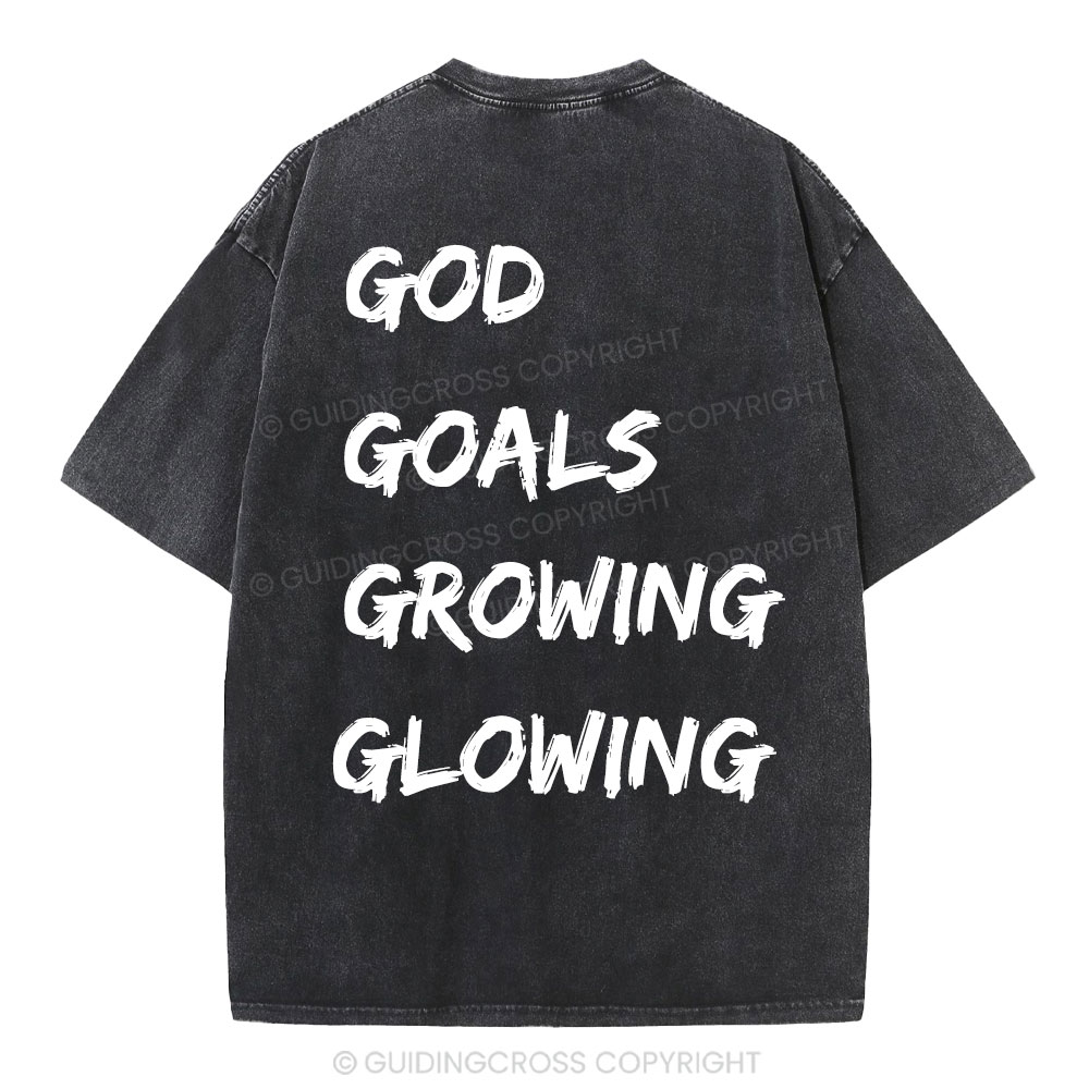 Gym With God Will Be Glowing Christian Washed T-Shirt