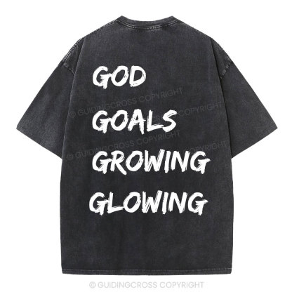 Gym With God Will Be Glowing Christian Washed T-Shirt