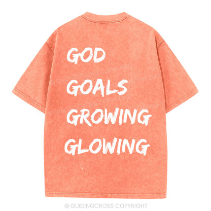 Gym With God Will Be Glowing Christian Washed T-Shirt