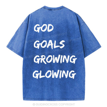 Gym With God Will Be Glowing Christian Washed T-Shirt