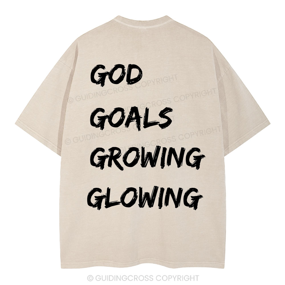 Gym With God Will Be Glowing Christian Washed T-Shirt