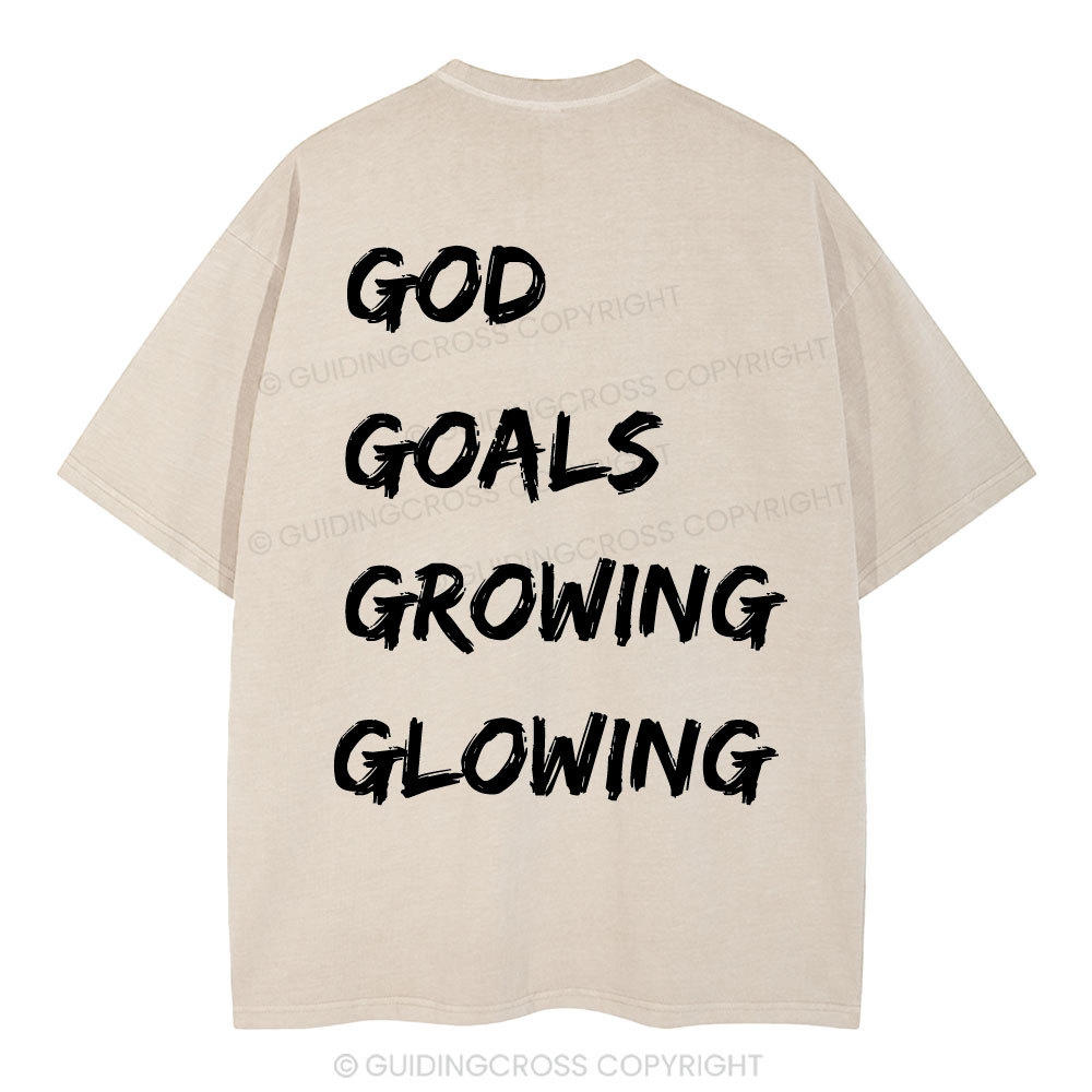 Gym With God Will Be Glowing Christian Washed T-Shirt