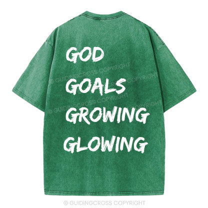 Gym With God Will Be Glowing Christian Washed T-Shirt