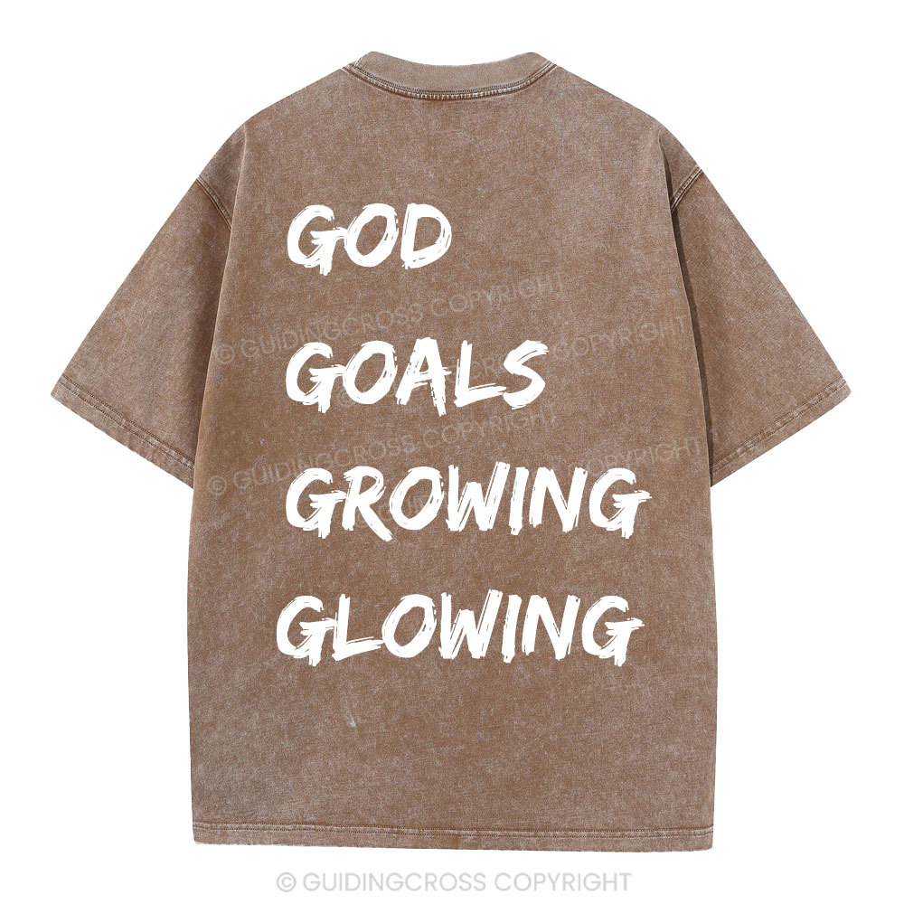 Gym With God Will Be Glowing Christian Washed T-Shirt