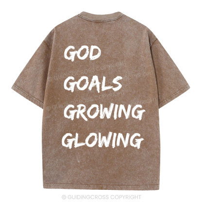 Gym With God Will Be Glowing Christian Washed T-Shirt
