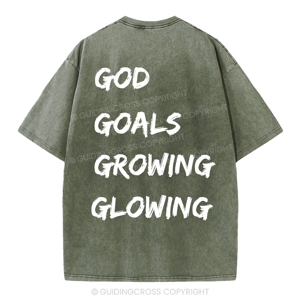 Gym With God Will Be Glowing Christian Washed T-Shirt