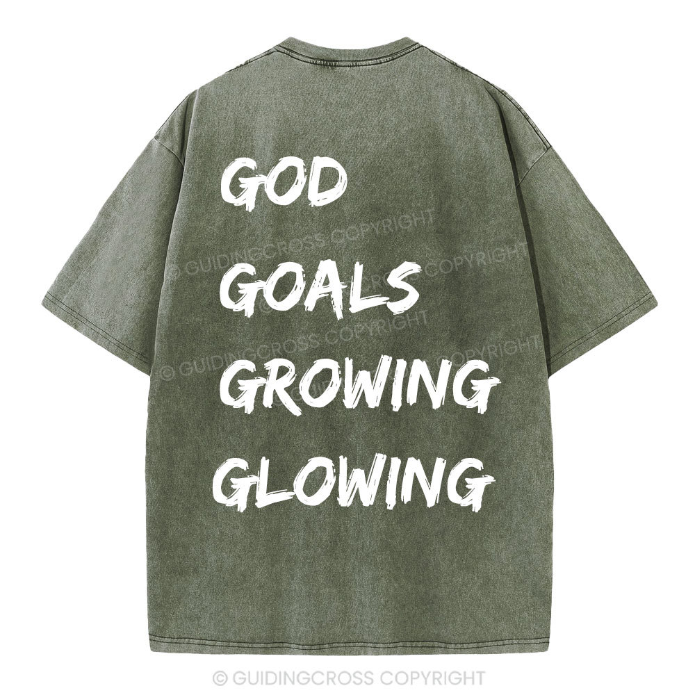 Gym With God Will Be Glowing Christian Washed T-Shirt