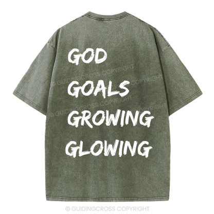 Gym With God Will Be Glowing Christian Washed T-Shirt