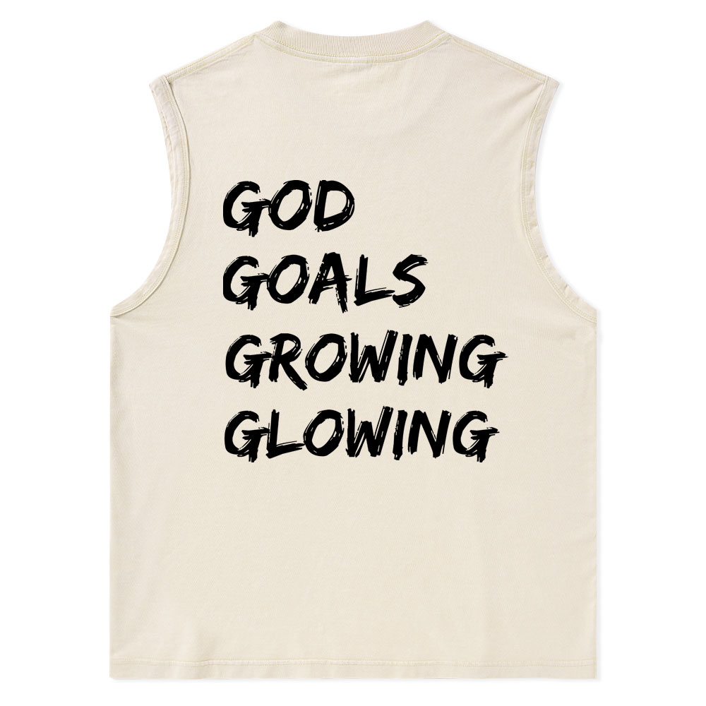 Gym With God Will Be Glowing Christian Washed Tank Top