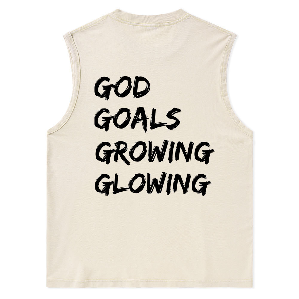Gym With God Will Be Glowing Christian Washed Tank Top