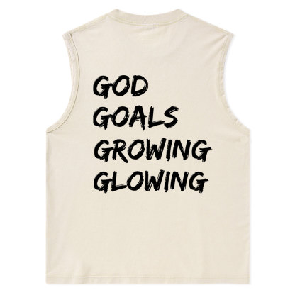 Gym With God Will Be Glowing Christian Washed Tank Top