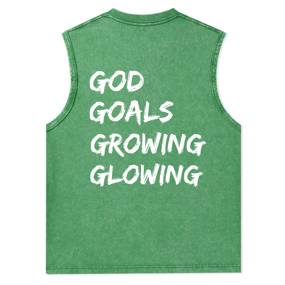 Gym With God Will Be Glowing Christian Washed Tank Top