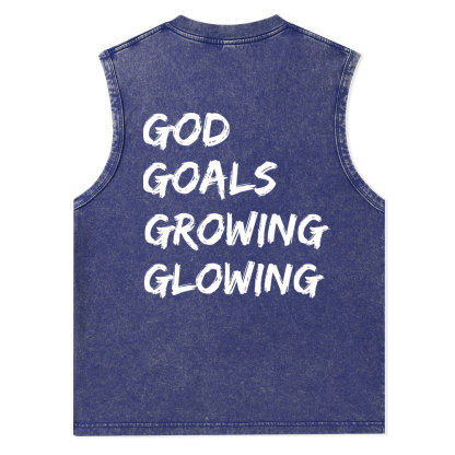 Gym With God Will Be Glowing Christian Washed Tank Top