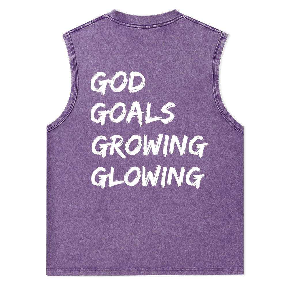 Gym With God Will Be Glowing Christian Washed Tank Top