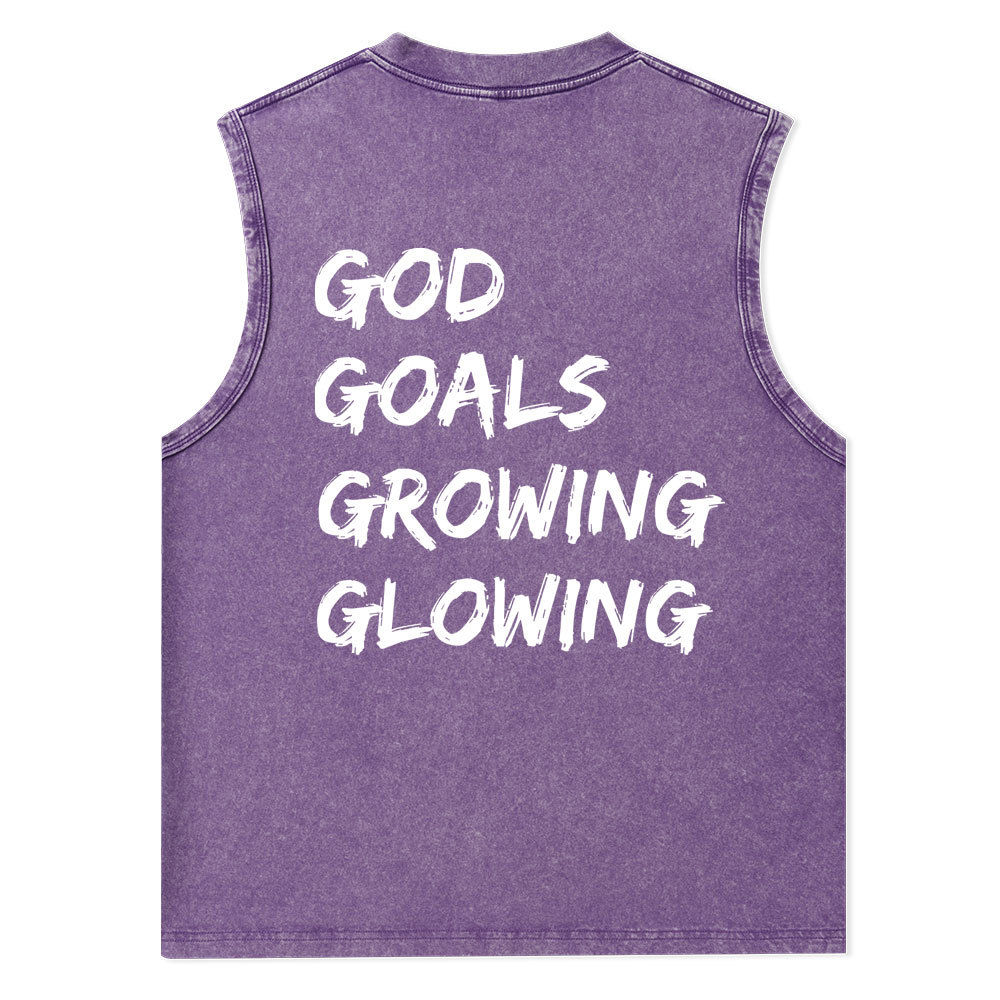 Gym With God Will Be Glowing Christian Washed Tank Top