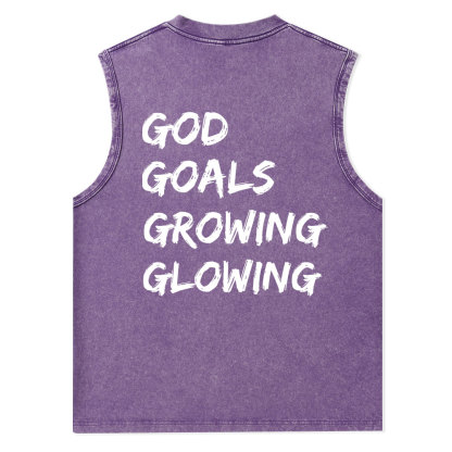 Gym With God Will Be Glowing Christian Washed Tank Top