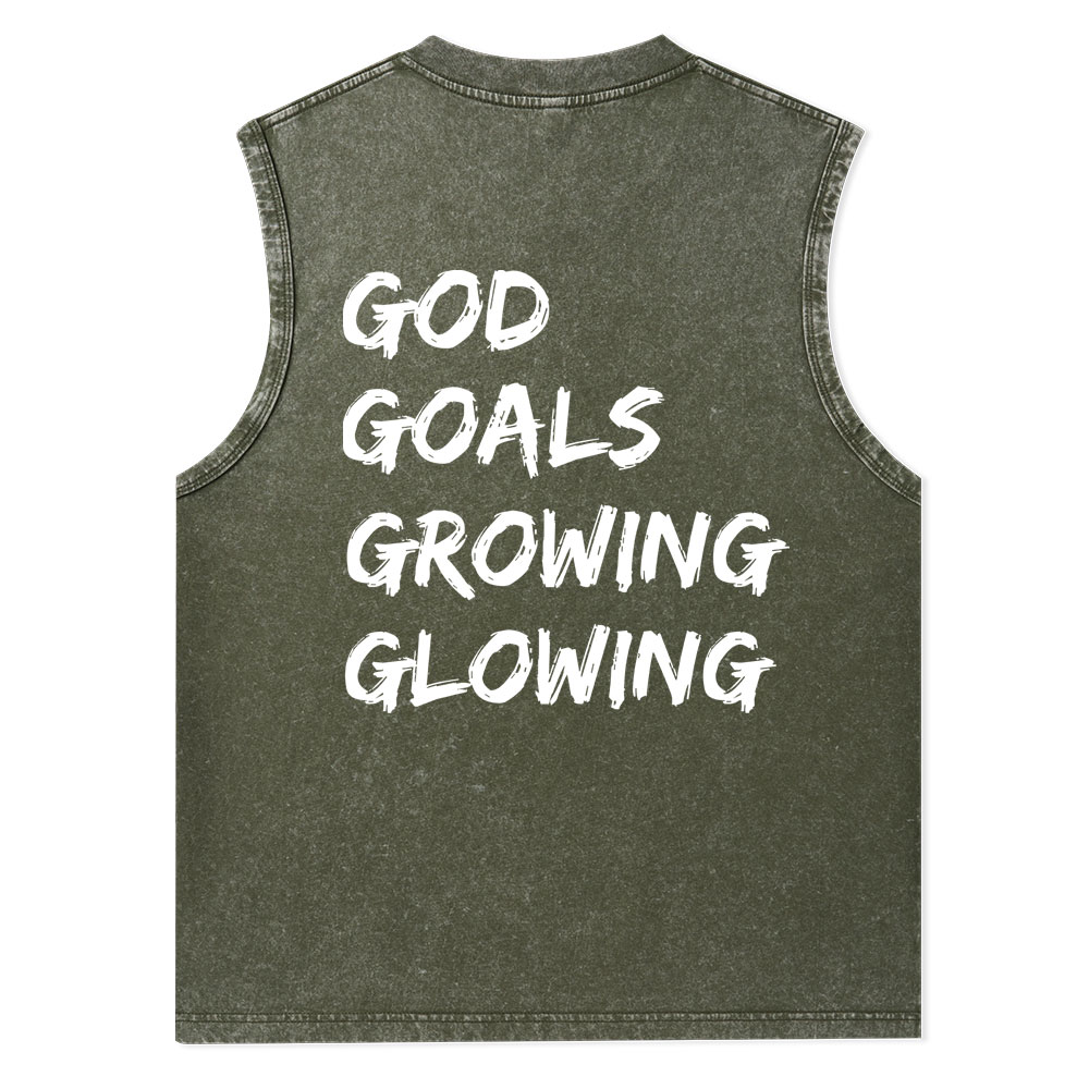 Gym With God Will Be Glowing Christian Washed Tank Top