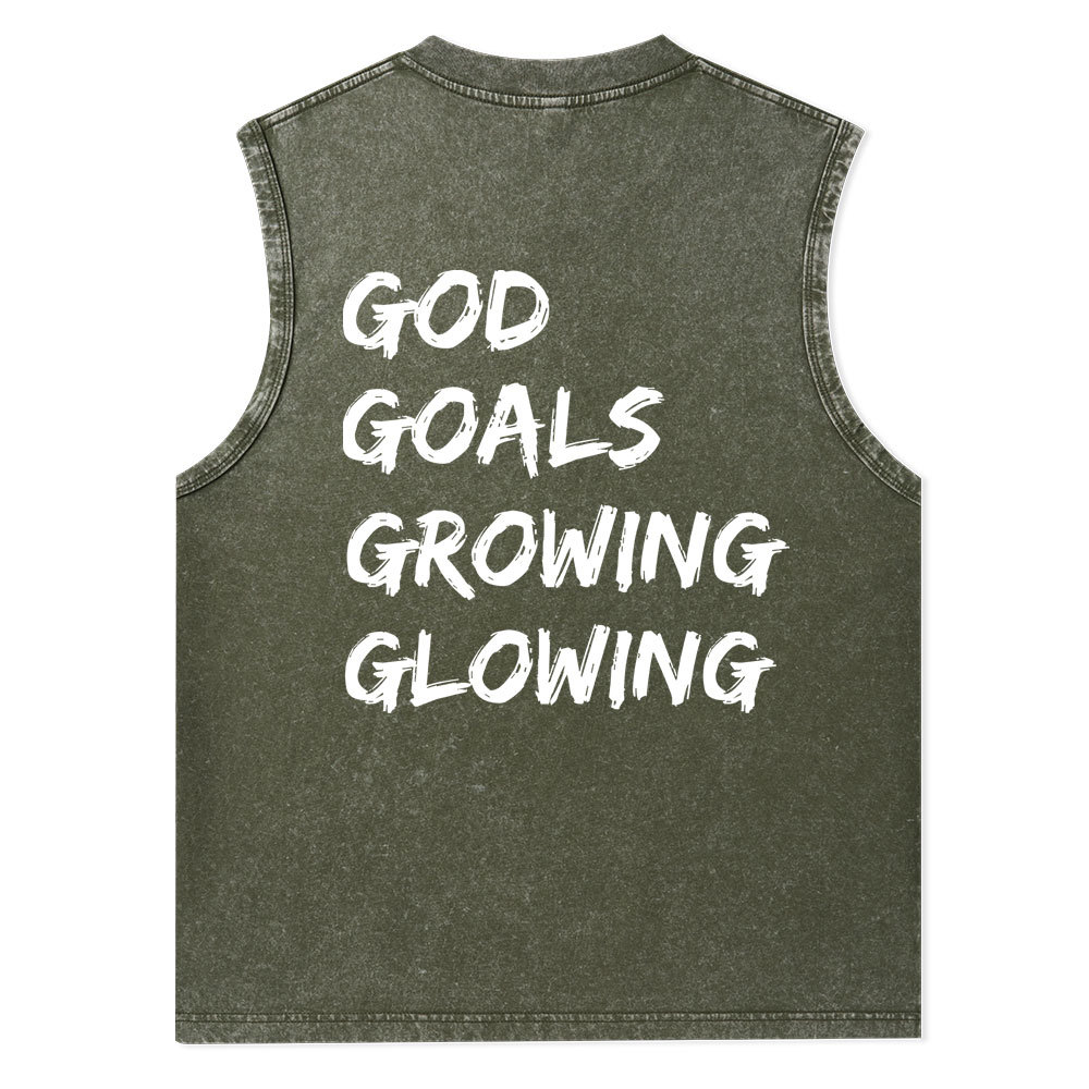 Gym With God Will Be Glowing Christian Washed Tank Top