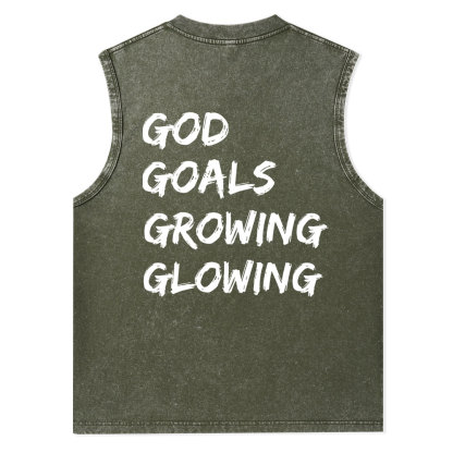 Gym With God Will Be Glowing Christian Washed Tank Top
