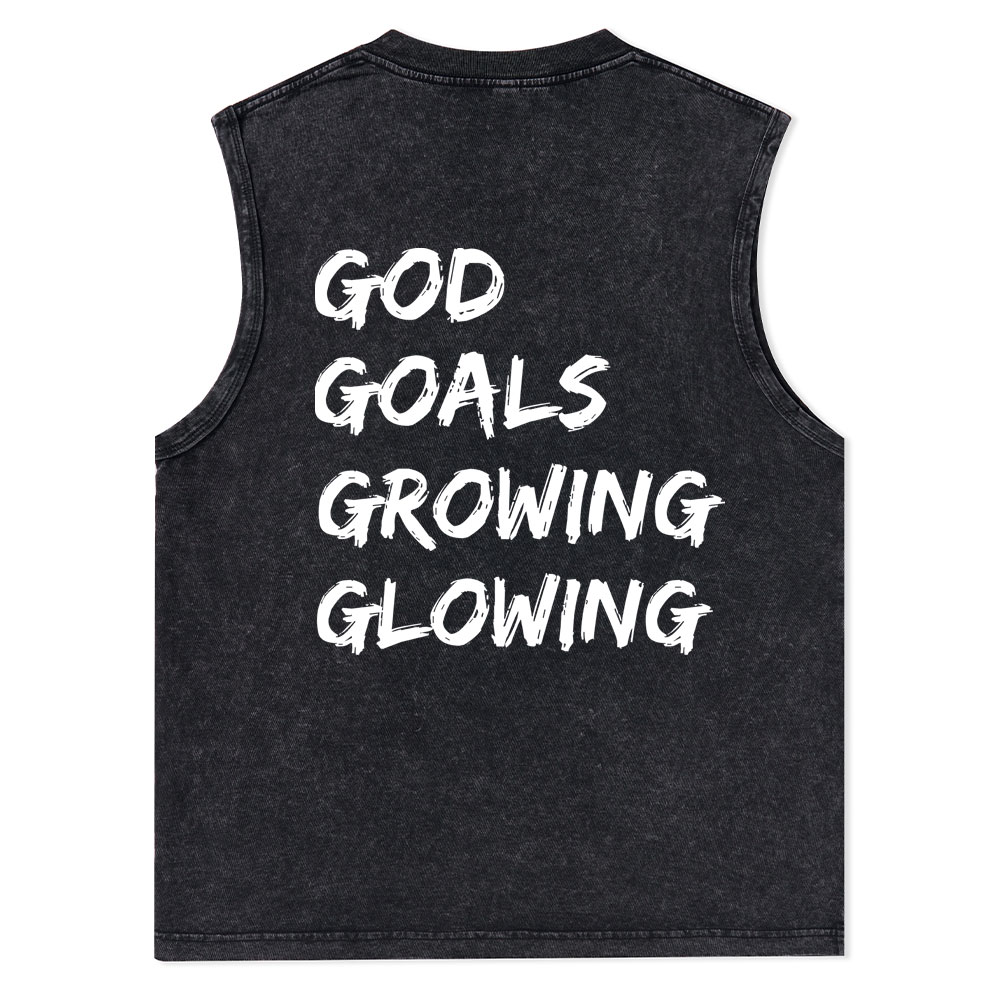 Gym With God Will Be Glowing Christian Washed Tank Top