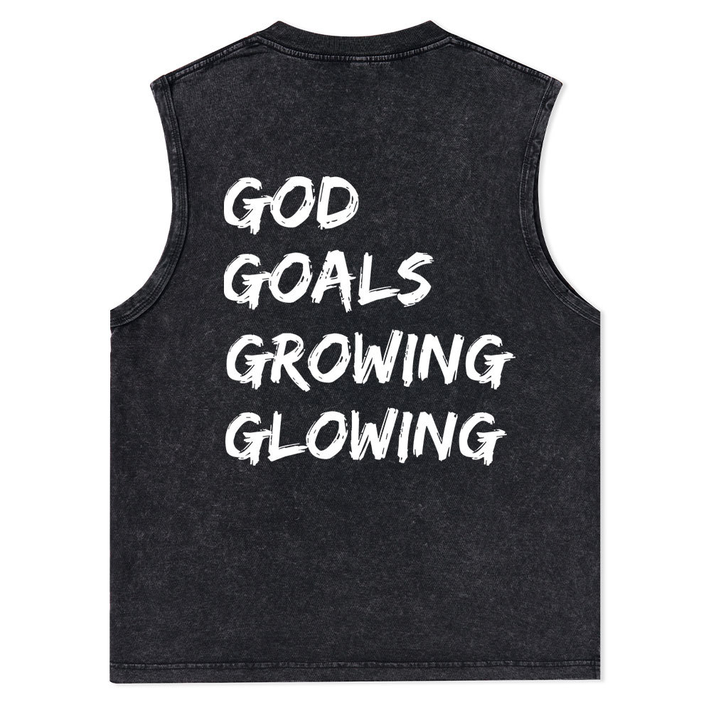 Gym With God Will Be Glowing Christian Washed Tank Top