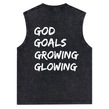 Gym With God Will Be Glowing Christian Washed Tank Top