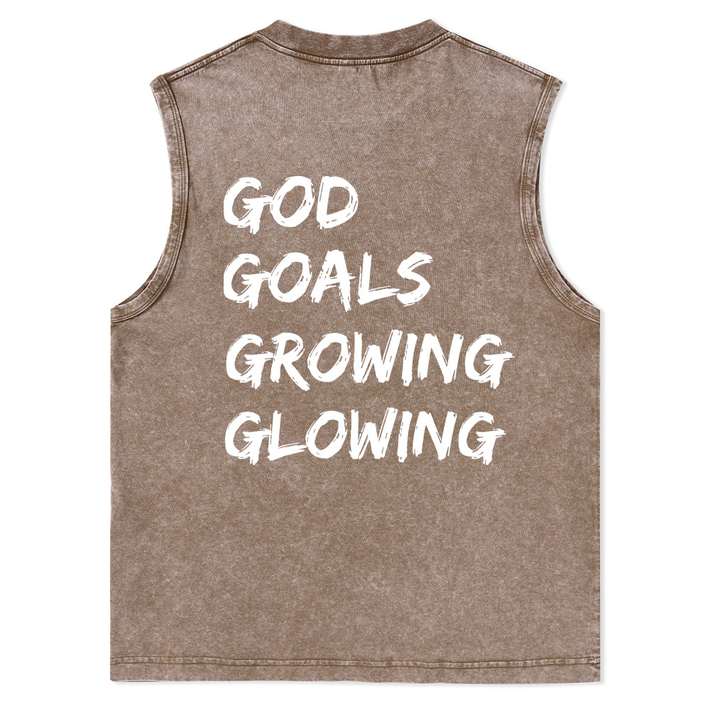 Gym With God Will Be Glowing Christian Washed Tank Top