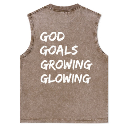Gym With God Will Be Glowing Christian Washed Tank Top