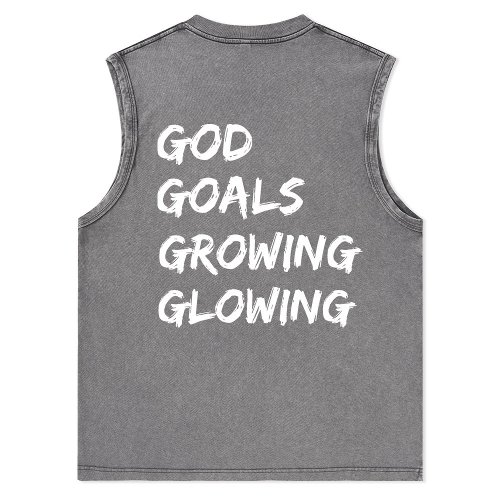 Gym With God Will Be Glowing Christian Washed Tank Top