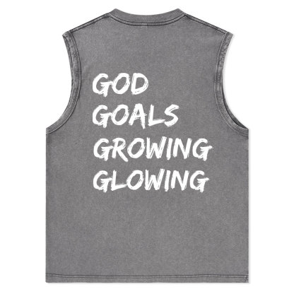 Gym With God Will Be Glowing Christian Washed Tank Top