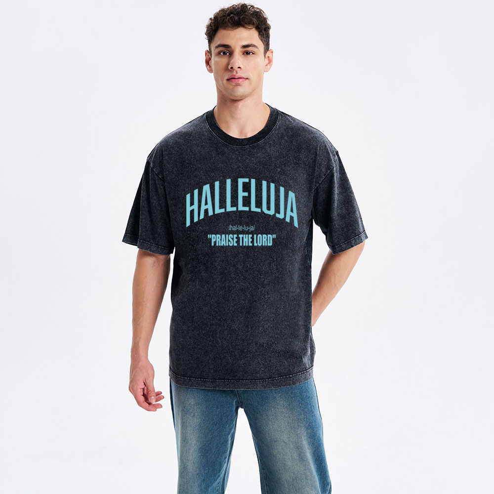 HALLELUJA Christian Washed T-Shirt