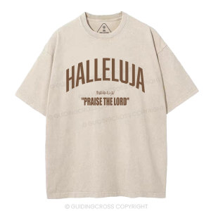 Image of HALLELUJA Christian Washed T-Shirt