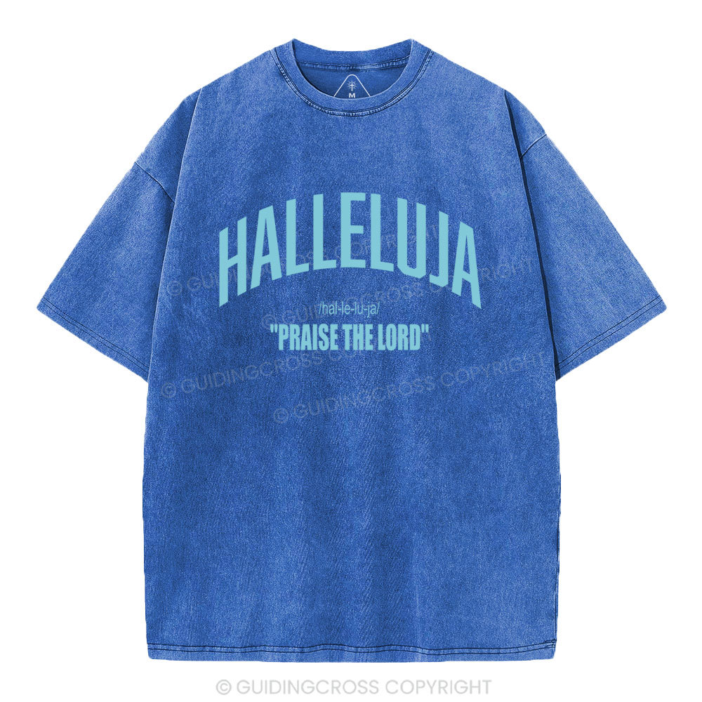 HALLELUJA Christian Washed T-Shirt