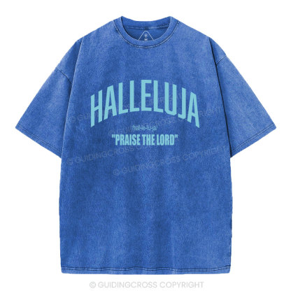 HALLELUJA Christian Washed T-Shirt