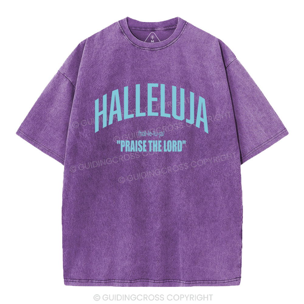 HALLELUJA Christian Washed T-Shirt