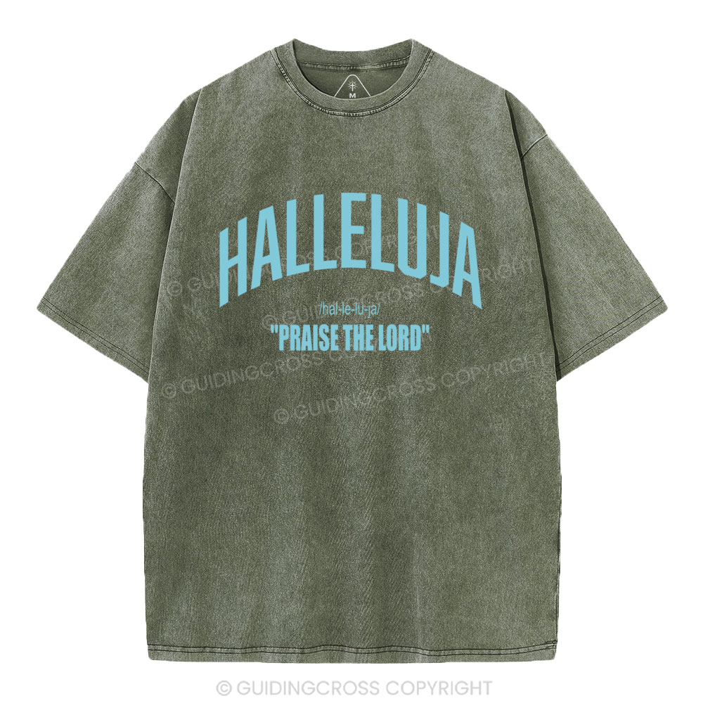 HALLELUJA Christian Washed T-Shirt