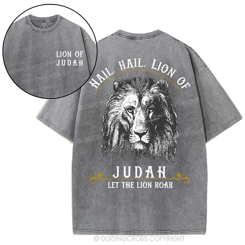 Hail Hail Lion Of Judah Christian Washed T-Shirt