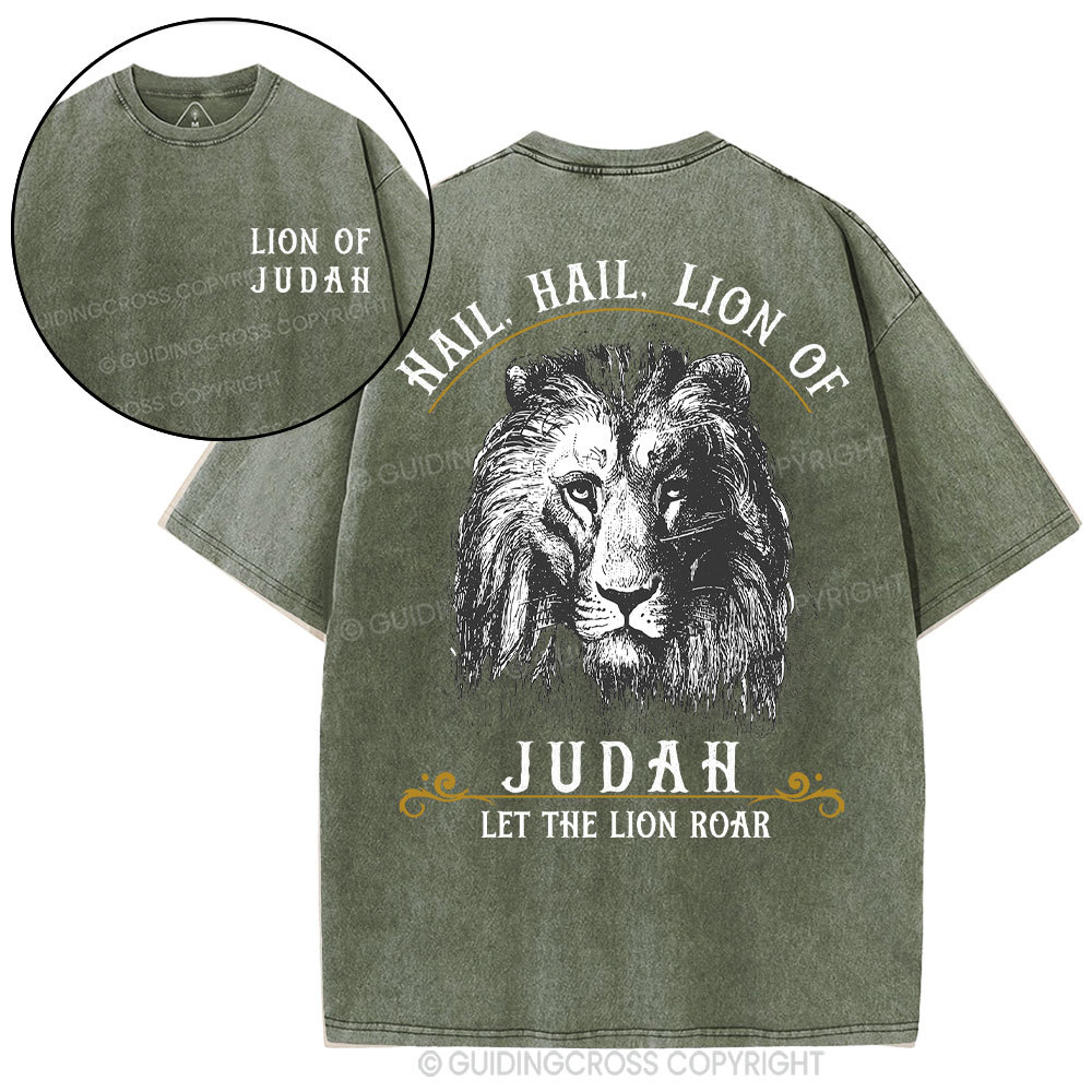 Hail Hail Lion Of Judah Christian Washed T-Shirt
