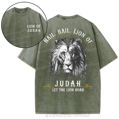 Hail Hail Lion Of Judah Christian Washed T-Shirt