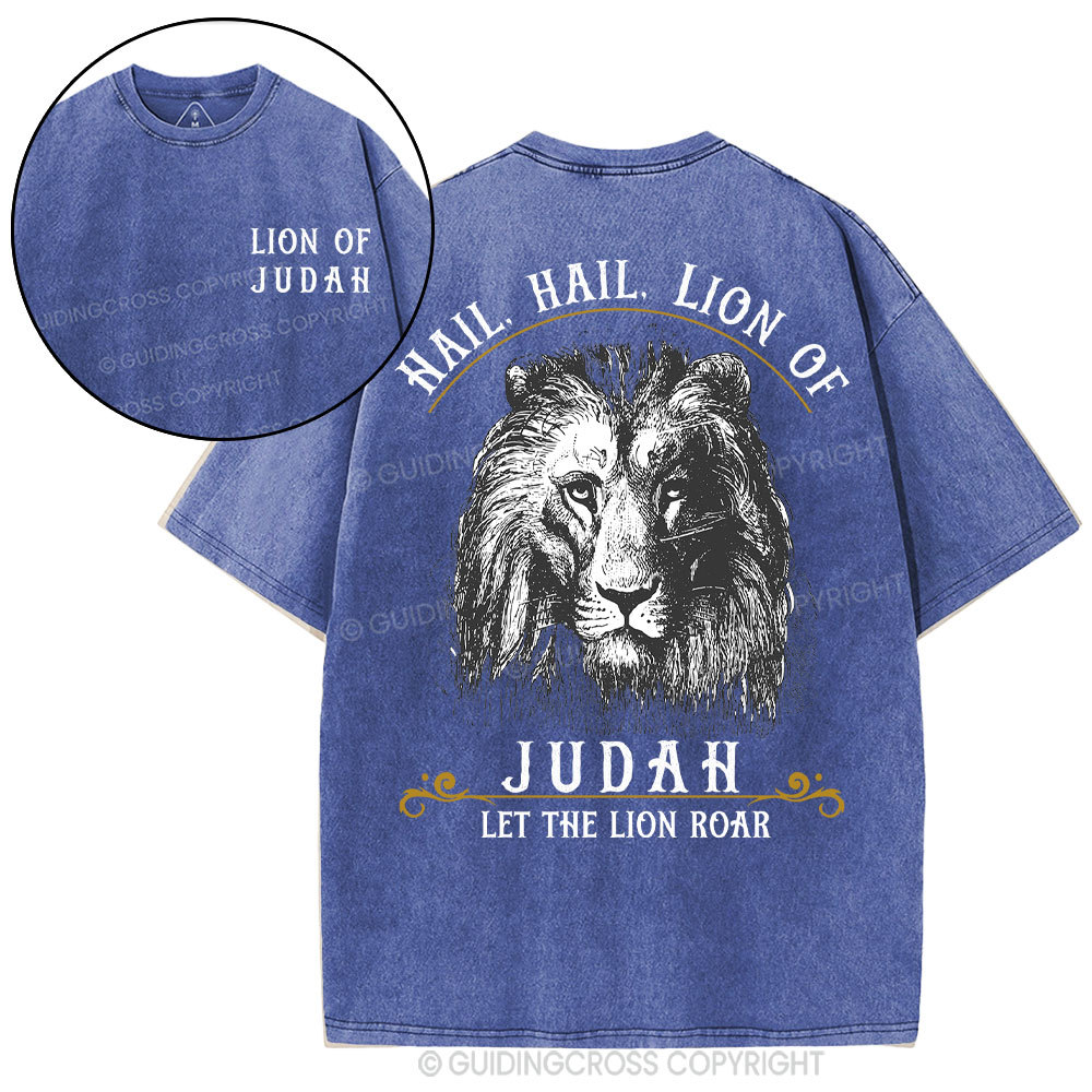 Hail Hail Lion Of Judah Christian Washed T-Shirt