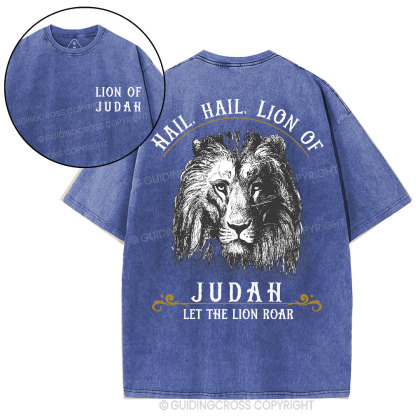 Hail Hail Lion Of Judah Christian Washed T-Shirt