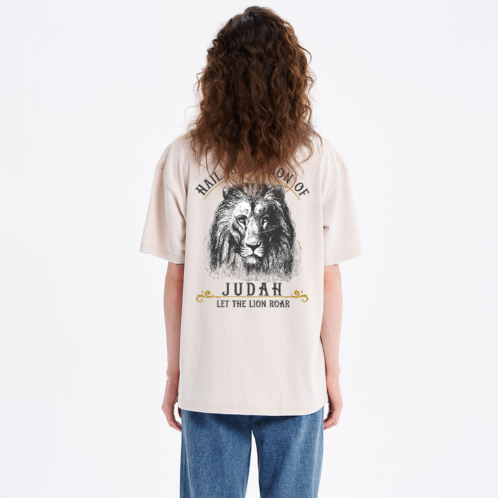 Hail Hail Lion Of Judah Christian Washed T-Shirt