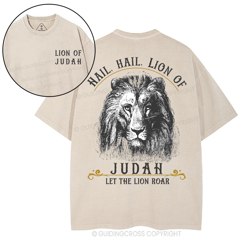 Hail Hail Lion Of Judah Christian Washed T-Shirt