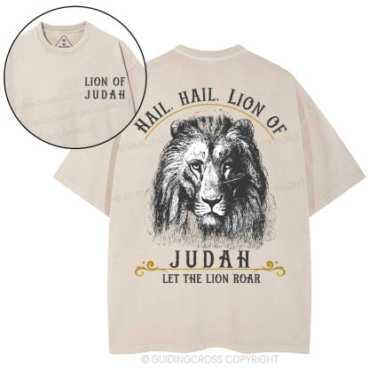 Hail Hail Lion Of Judah Christian Washed T-Shirt