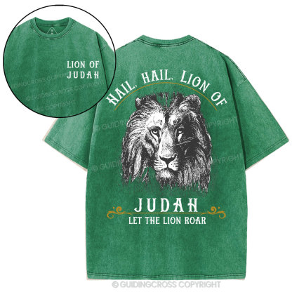 Hail Hail Lion Of Judah Christian Washed T-Shirt